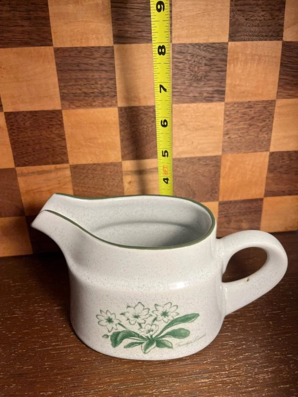 Noritake Green Mountain Flower Pitcher Gravy Boat A794